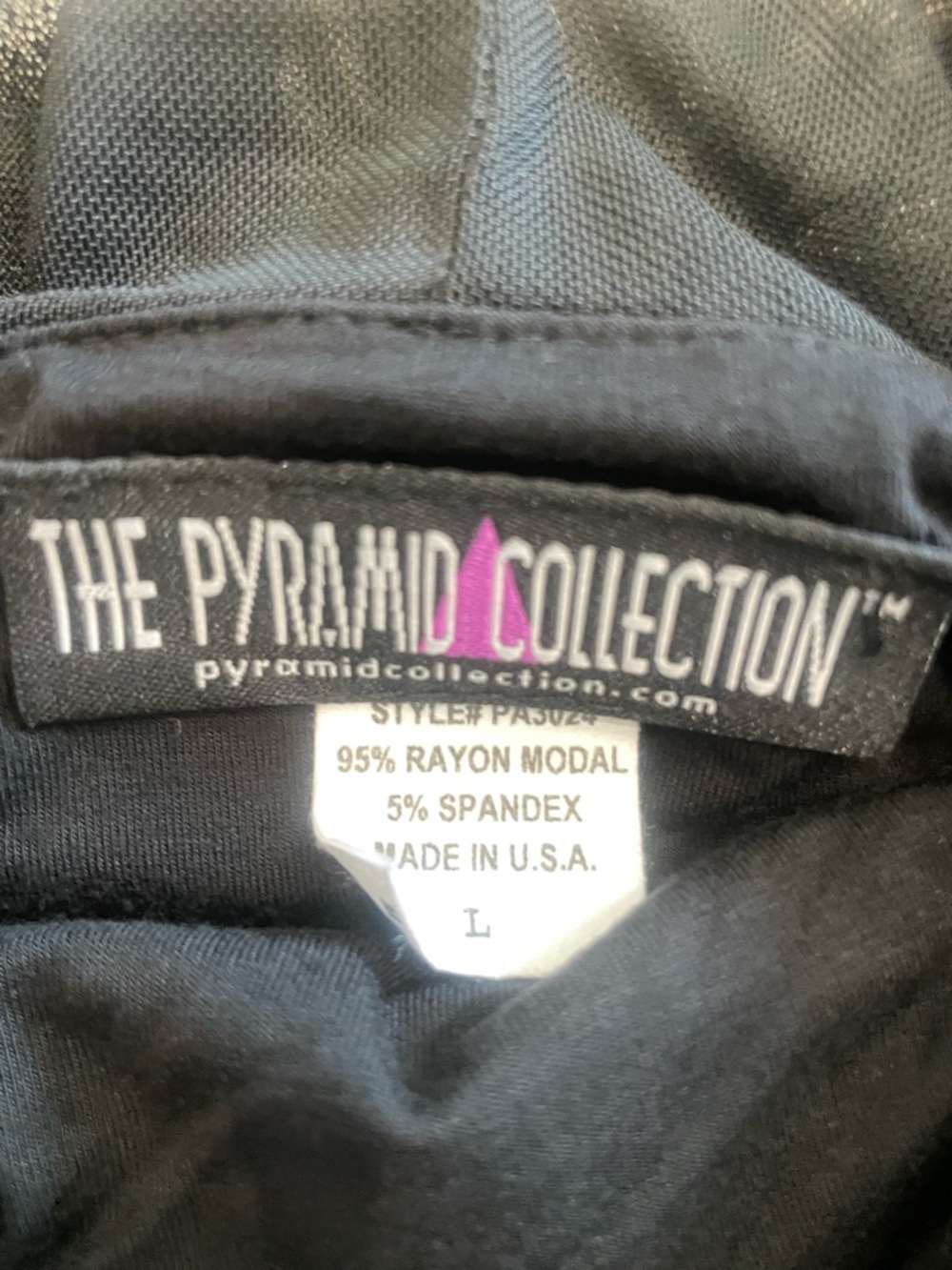 The Pyramid Collection Black Top with Pink Pyramid Logo - Picture 3 of 3